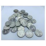 (40) SILVER WASHINGTON QUARTERS 1964 BACK