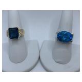 14K GOLD TOPAZ RINGS ONE WHITE GOLD SETTING SZ. 8