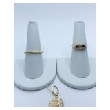 14K GOLD SETTING AND GOLD BEAD DESIGN BAN AND