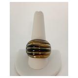 14K GOLD INSET TORTOISE SETTING BY MILOR ITALY