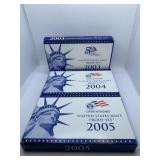 UNITED STATES MINT PROOF SETS 2003, 2004, 2005