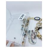 ITALY CROSS AND ROSARY NECKLACE, EARRINGS, KEY