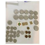 13 NICKELS INCL. V, INDIAN HEAD, (12) 1/2 DOLLARS