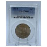 1951-S - LIBERTY HALF - GRADED CGS MS65