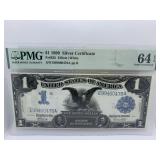 1899 SILVER CERTIFICATE - $1.00 - GRADED 64