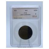 1817 LARGE ONE CENT - GRADED F-15