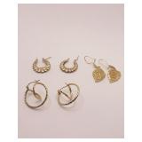 14K GOLD EARRINGS INCLUDING LEAF DESIGN 7.94