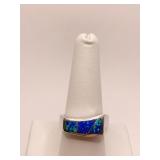 RING BOULDER OPAL CENTER SZ. 10 - 8.24 GRAMS