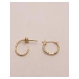 14K GOLD HOOP EARRINGS TWO DIFFERENT FASTENERS