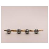 14K YELLOW GOLD W/ CULTURED PEARL SHIRT STUDS