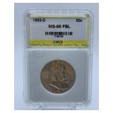 1953-D - LIBERTY HALF - GRADED MS-66 FBL