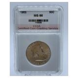 1953- LIBERTY HALF - GRADED MS-66