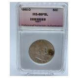 1950-D LIBERTY HALF - GRADED MS-65FBL