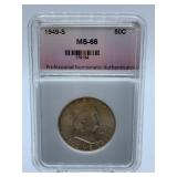 1949-S - LIBERTY HALF -GRADED MS-66