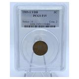 1909-S VDB - PENNY - GRADED PCGS- F15
