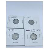 (4) MERCURY DIMES INCL: 1942-S, 1942-D, 1944,