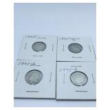 (4) DIMES INCL. (2) MERCURY 1945, 1945-D & (2)