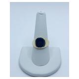 14K YELLOW GOLD BLACK ONYX RECTANGULAR STONE
