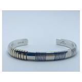 NEZ NAVAJO CUFF BRACELET 14K GOLD AND STERLING