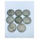 (8) LIBERTY HEAD NICKELS INCLUDING: 1897, 1899,