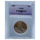1958 - LIBERTY HALF - GRADED PF- 68