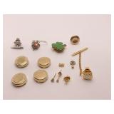 BUTTON COVERS UNMARKED/ TIE TACKS, KREMENTZ