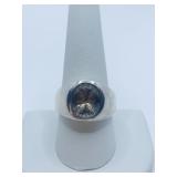 RING ALEXANDRITE SYN. SILVER SETTING MEDIUM SZ.