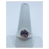 RING STERLING SETTING ALEXANDRITE SYN. MEDIUM