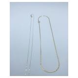 14K GOLD ITALY FINE CHAIN 15" L & 16" GOLD LINK