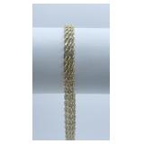 14K GOLD - 7.25" L BRACELET - 8.57 GRAMS