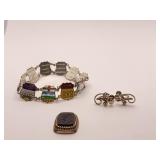 STERLING BRUNSWICK CANADIAN BRACELET, CARVED