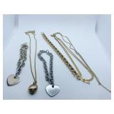 GOLD TONE BRACELET, HIGH SCHOOL RING ON CHAIN,