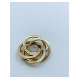 14K INTERLOCKING CIRCLE PIN 6.7 GRAMS