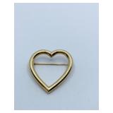 14K HEART PIN 1.25" L - 3.7 GRAMS