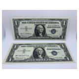 SILVER CERTIFICATES $1.00 - W57129968 A BLUE SEAL