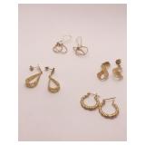 14K GOLD EARRINGS HOOP EARRINGS, AND DANGLE