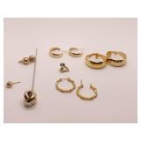 UNMARKED HAT PIN, EARRINGS, MONET EARRINGS