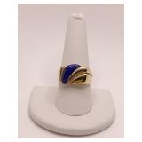 RING 14K LAPIS AND GOLD MARKED RBN SZ 9.5 - 10.02