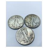 (3) SILVER HALF DOLLARS 1940-S, 1941, 1941-D
