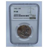 1963 LIBERTY HALF- GRADED PF68