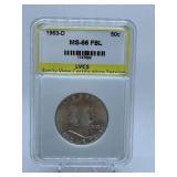 1963-D LIBERTY HALF - GRADED MS-68 FBL