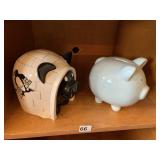 PITTSBURGH PENGUINS PIGGY BANK AND PALE BLUE
