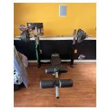 POWERTECH WORKBENCH WITH WEIGHTS AND BAR 76" X