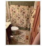 SHOWER CURTAIN, RUG, TOWELS