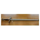 45" MASONIC SWORD WITH VELVET DETAIL HANDLE,