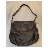 BLACK LEATHER KATE SPADE W/ GOLD ON STRAP LIGHT