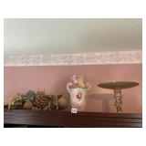 VASE, PEDESTAL PLATE WITH SCUFF, ARRANGEMENT