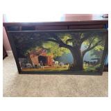 12" X 18" FRAMED PHOTO HORSE AND BARN ON CANVAS