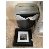FRAMED PRINT AND PAPER SHREDDER