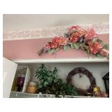 WREATH, GLASSWARE, BIN, ETC.